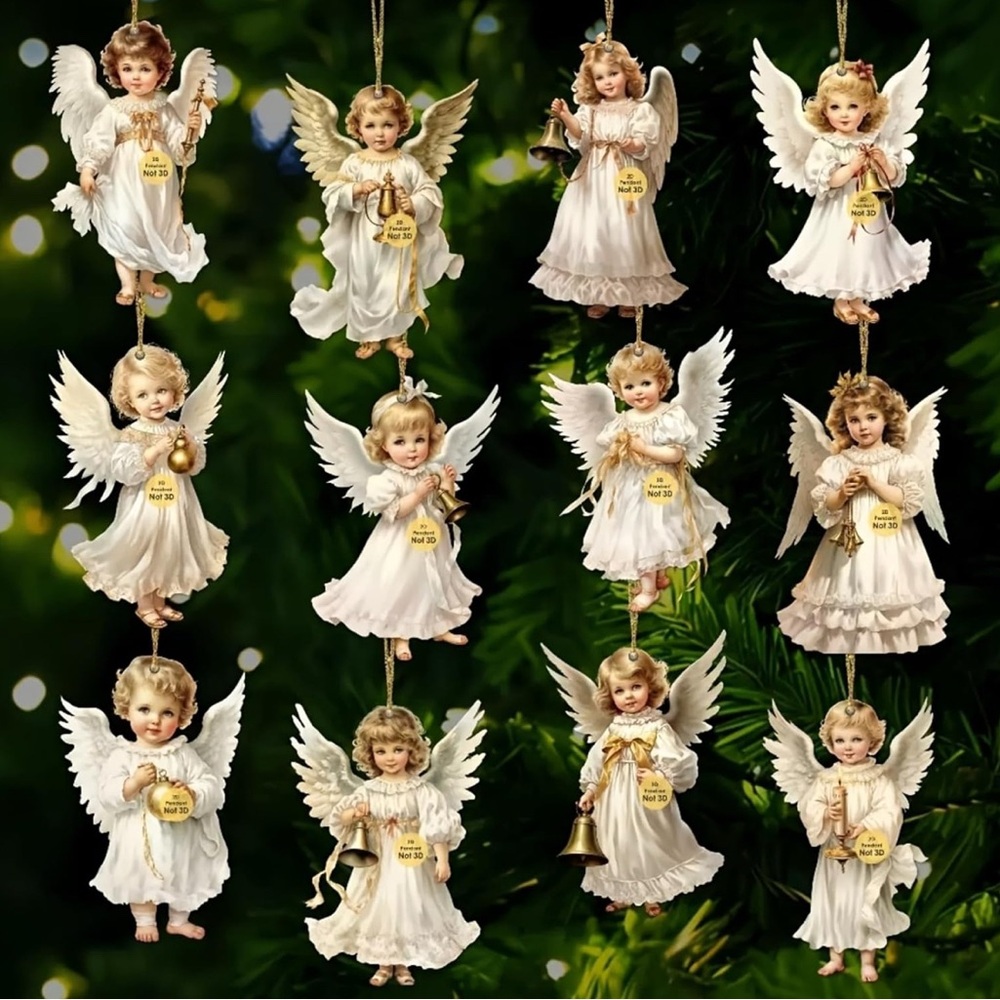 SOLD Christmas Angel Ornaments Set - Picture 1 of 3